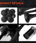 Product details of 12V Train Air Horn Kit With Four Horns And Compressor 185dB Ultra Loud Vehicle Horn System For Truck Car SUV Jeep Pickup Motorhome And Other Rigs