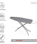 Thick 3mm Felt Ironing Board Cover And Pad For 42x14 Standard Size With Scorch And Stain Resistant Cotton Heavy Duty Drawstring
