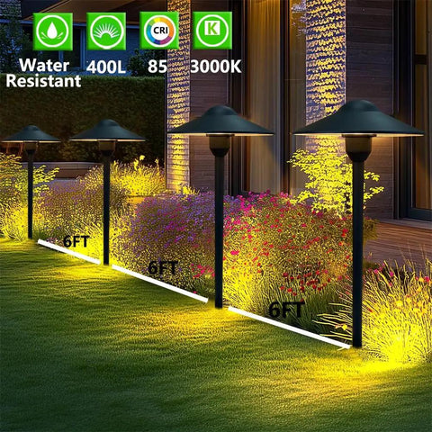 Low Voltage Path Lights Cast Aluminum Pathway And Driveway Lighting Kit With Wire Connectors Replaceable 3W G4 LED Bulbs