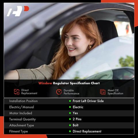 Driver smiling in car showcasing Front Driver Side Power Window Regulator With 2 Pin Motor Fits Chevrolet Spark 13 To 16 Hatchback