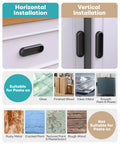 Installation guide showing Two Pack Self Adhesive Drawer Pull Handles Four Inch Aluminum Alloy Push Pull Knobs for various surfaces
