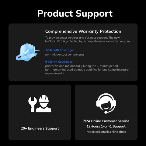Product Support information for Lightning Fast A3 Plus DTF Printer Bundle With F1080 Printhead And Slick Direct To Film T Shirt Maker Kit.