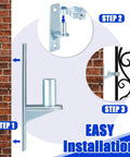 4 Pcs Heavy Duty Wall Mount Gate Hinges For Pipe Gates And Chain Link Fences installation guide with steps.