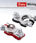Premium Battery Terminal Connectors Set 2 Rustproof Positive And Negative Top Post Clamps With Washers For Universal Vehicle Setup
