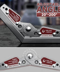 Pro Grade Adjustable Angle Welding Magnet With 20 To 200 Degree Range, 48 Lb Holding Power Magnetic Welding Holder on metal