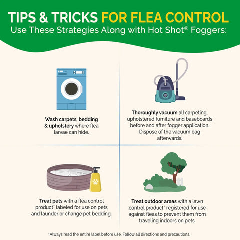 Tips and tricks for flea control, using strategies alongside Savage Insect Killer Fogger with Odor Neutralizer.