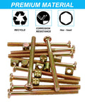Heavy Duty Galvanized Hex Socket Bed Bolts And Barrel Nut Kit M6 X 80mm showing hex-head bolts and barrel nuts.