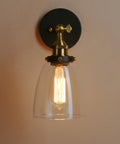 Vintage Style Clear Glass Wall Sconce Hardwired Vanity Light For Bathroom And Bedroom Hallway Cafe Rustic Farmhouse Wall Mounted Lamp