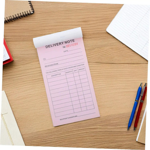 Carbonless Receipt Book 3 Part Duplicate Paper Invoice Pad For Small Business Easy Record Keeping Of Customer Transactions And Home Based Biz Supplies pink delivery note form
