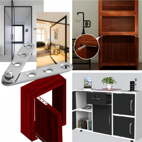 Heavy Duty Ball Bearing Door Hinges 4 Pack 360 Degree Swinging Hinge For Doors Stainless Steel Quiet Close Weatherproof Furniture Hardware Accessories Rounded Corner Design on cabinet and door