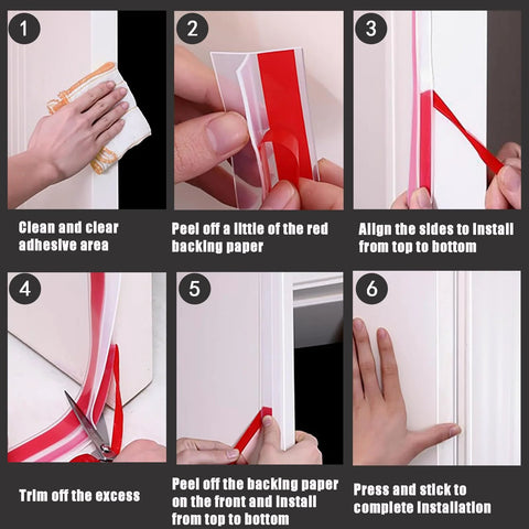 Upgrade T-Shaped door draft stopper, clear silicone weather seal strip, 1.37-inch wide x 20 ft for side of door frame Amazon