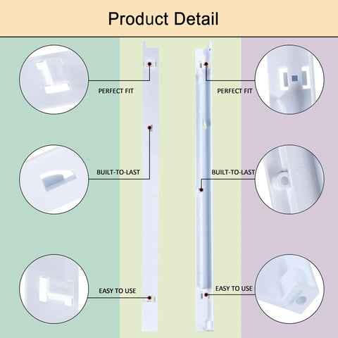 Upgraded Fridge Drawer Slide Rails For Kenmore And Frigidaire Refrigerators Replaces 240530601 240530701 detailed view showing fit and design features.