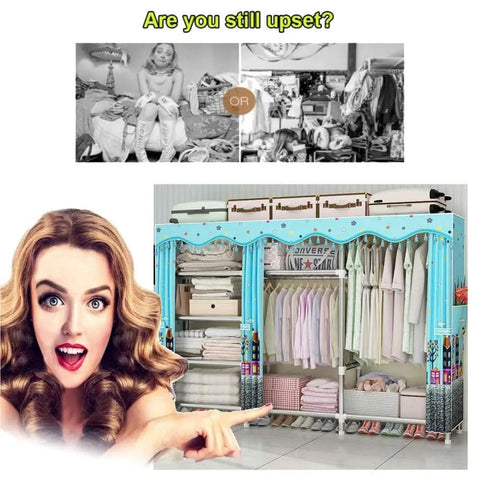 Straight Up Heavy Duty Portable Closet Organizer With Sturdy 25Mm Steel Pipe Frame And Waterproof Fabric Layer For Big Time Spacious Clothes Storage And Simple Setup