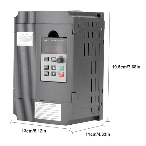 1.5KW 220V VFD Inverter For Spindle Motor Speed Control, Plug And Play Single Phase To Three Phase Output, 0-400 Hz Frequency Converter, AC 220V Drive With Wide Speed Range
