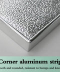 Corner detail of Heavy Duty Fireproof Heat Shield Board For Refrigerators And Stoves showing silver aluminum texture.