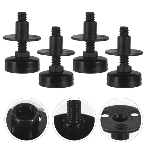 Beefy Adjustable Furniture Leveling Feet for Tables and Chairs, 4 Pack, Heavy Duty Carbon Steel and Plastic with 3/8-16 Thread