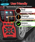 Go To All In One OBD2 Car Code Reader And Diagnostic Tool with user-friendly indicator lights displayed in red, orange, green