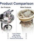 Product comparison showing Electric Fuel Pump Assembly For 2004-2007 Chevy Silverado 1500 2500 HD Classic And GMC Sierra, clean new vs worn