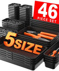 46 Piece Tool Box Organizer Tray Divider Set In Black With Five Sizes For Garage And Bathroom Drawer Organizer Bin Home Storage And Rolling Tool Chest Cart Cabinet Workbench Small Parts Sorting