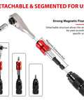 Segmented wrench with magnetic extension from All In One Bike Repair Tool Kit With Mini Pump, Ratchet Wrench, 10 Magnetic Bits, Tire Levers.
