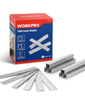 Heavy Duty Galvanized T50 Staples And 18 Gauge Brad Nails 7500 Count Bulk Packs in a box with assorted staple sizes for DIY projects.
