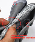 Close-up of Magnetic Release Fishing Gloves For Anglers, Cut And Puncture Resistant With Magnetic Hooks, Left Hand XL, showing thickness and cut resistance.