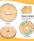 12 Inch Lazy Susan With Umbrella Hole For Outdoor Patio Table No Fuss 360 Degree Rotation Iron Turntable Organizer showcasing wood material and dimensions.