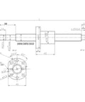 Technical diagram of SFU1605 900mm Anti-Backlash Ballscrew Kit with BK12 BF12, DSG16H, RM1605 Coupler for CNC machine