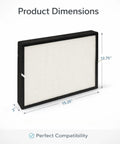 True HEPA Air Filter Replacement Kit With Four Pro Grade Prefilters And Activated Carbon For Breathe A350 And A375 Air Purifier BF25A BF15A Compatible 1 Set filter dimensions shown