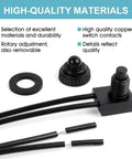 Waterproof 12V Push Button Switch On Off SPST With 4.5 Inch Leads, gaskets, and copper contacts, highlighting quality materials