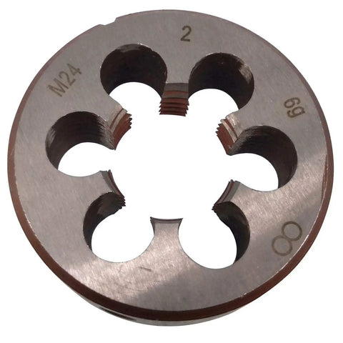M24 X 2mm Tap And Die Set HSS Pro Grade Taper And Plug Tap And Die With Metric Right Hand Threads metal die component close-up