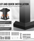 Easy installation guide for Heavy Carbon Steel Handrails For Outdoor Steps One Step Stair Rail Kit with hardware.