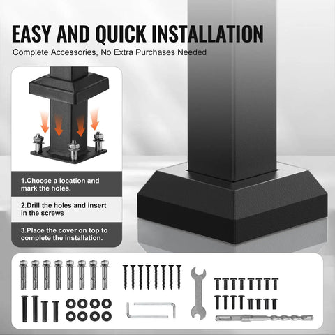 Easy installation guide for Heavy Carbon Steel Handrails For Outdoor Steps One Step Stair Rail Kit with hardware.