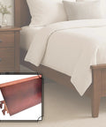 Upgrade Your Setup With Rock Solid Wood Bed Rails Replacement Kit Pair featuring easy hook on installation, rich cherry finish.