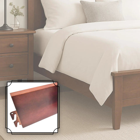 Upgrade Your Setup With Rock Solid Wood Bed Rails Replacement Kit Pair featuring easy hook on installation, rich cherry finish.