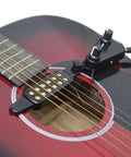 Soundhole Magnetic Pickup With Volume And Tone Controls For Acoustic Guitars, 12 Hole Transducer Kit on red acoustic guitar