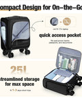 Underseat Carry On Luggage That Feels Like A Pro Airline Approved Softside Case With Removable Wheels, quick access pocket