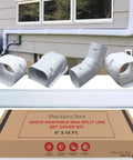 Zero Fuss Mini Split Line Set Cover Paintable Kit Crisp White Four By Fourteen Feet complete with wall caps and tubing.
