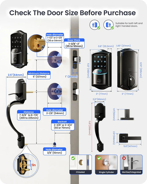 Slick WiFi Smart Lock With Matte Black Handle Set For Front Doors Voice Control Provides No Sweat Unlocking Seamlessly Syncs With Alexa Google Assistant All Day Long