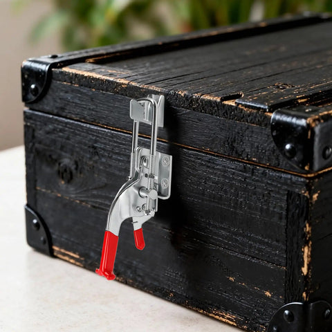 10 Pack Heavy Duty Toggle Latch Clamp 431 Type on wooden box, 2000 Lbs Holding Capacity, adjustable latch lock