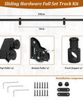 Sliding Ladder Hardware Kit With Brake Wheels, 3.3Ft To 24Ft Adjustable Track System, 10Ft Track Included, Carbon Steel Construction
