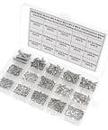 No Nonsense 304 Stainless Steel Screw Assortment 480 Pieces Metric Fasteners M2 2 To M4 2 in organized tray for easy access.