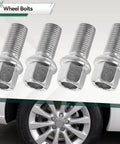 Premium Steel Wheel Lug Studs Kit For VW Arteon Beetle Bora Models 3H7 5C1 9M2 Heavy Duty Replacement Car Bolts That Rock Your Ride Safe And Tight Every Time With Amazing Strength. Silver steel wheel lug bolts for VW alloy rim