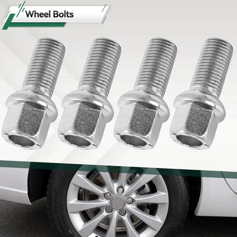 Premium Steel Wheel Lug Studs Kit For VW Arteon Beetle Bora Models 3H7 5C1 9M2 Heavy Duty Replacement Car Bolts That Rock Your Ride Safe And Tight Every Time With Amazing Strength. Silver steel wheel lug bolts for VW alloy rim