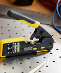 Ratcheting Modular Data Cable Crimper Wire Stripper And Cutter For RJ11 RJ12 RJ45 Pass-Thru Connectors All In One Tool