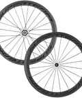 Carbon Fiber Road Bike Wheelset 700C Clincher, 50mm Deep Rim, 23mm Wide Matte Finish With Transparent Decal, side view
