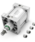 Heavy Duty Pneumatic Air Cylinder 3.94 Inch Bore 0.98 Inch Stroke Double Acting Single Rod Actuator With M20X1.5 Threaded Rod PT 1/2 Port