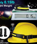 Three Pack Rechargeable LED Headlamps With 230 Degree Wide Beam, Side Spotlight, bright sensor features on scale and hardhat clips