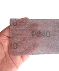 Get This Awesome 30 Pack Of 70x198mm Hook And Loop Sandpaper Sheets With 80 To 400 Grit Ranges For Orbital Sanders Made For Trimming And Drywall Work, showing a P240 sanding sheet.