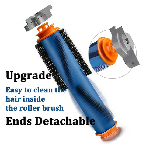 Matrix Robot Vacuum Replacement Parts Kit For RV2310AE RV2320S RV2300S, 15 Piece Bundle With 2 Main Brushes 6 Side Brushes 2 HEPA Filters 2 Sponge Filters 2 Foam And Felt Filters For Deep Cleaning And Optimal Performance blue detachable roller brush with end cap